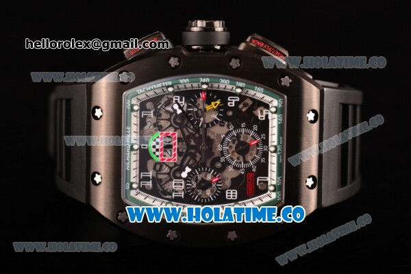 Richard Mille RM005 FM Asia Automatic PVD Case with Skeleton Dial and Green Inner Bezel - Click Image to Close